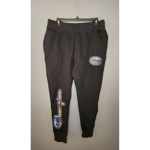 Champion Sweatpants Men's‎ M Black Reverse Weave Jogger Colorful Logo Athleisure